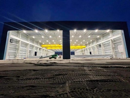 Moderne Fertigbauten Metallbau Baufertig Stahlkonstruktion Flugzeughangar