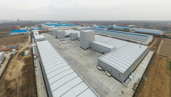 Doppelschräg-Wide-Span-Stahlkonstruktionsrahmen Vorgefertigtes Lager