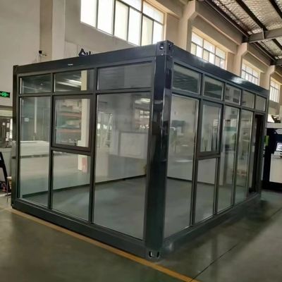 20ft Glasfassaden-Fertigcontainer-Häuser für Geschäfte und Ausstellungsräume