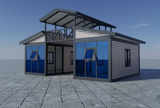 Luxus-Mobil-erweiterbares Prefab-Haus aus Glas-Cutain-Wand Pu-Panel Beach Resort Wohnraum